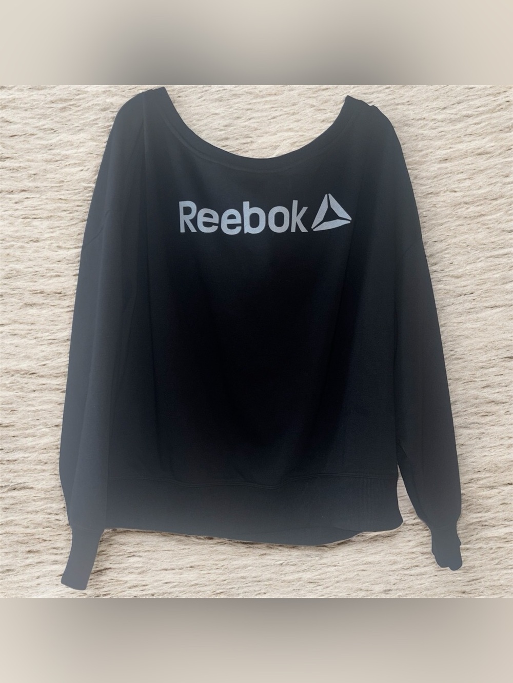 Reebok Black Sweatshirt with White Logo Womens’ XXL